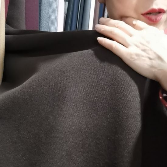 水洗羊绒布料咖啡斜纹2米