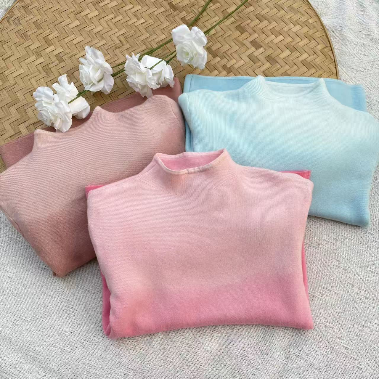 【遗文拾物】手工古法植物染百搭修身秋冬加绒打底衫