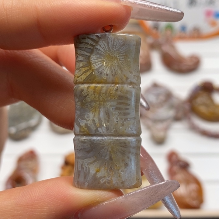 硅化玉吊坠(不含链)未镶嵌步步高升