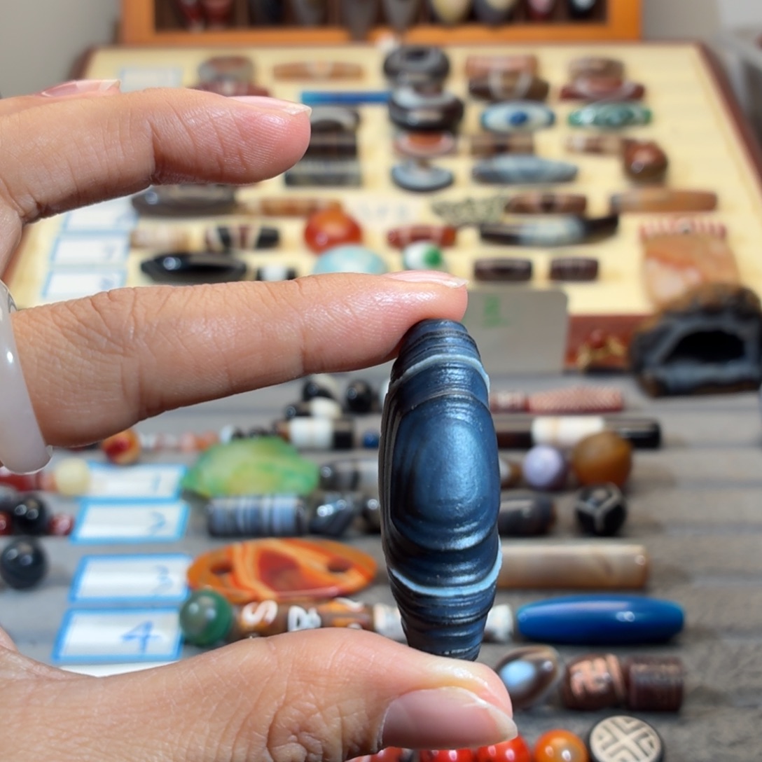 青***籽玛瑙/玉髓合金颈饰