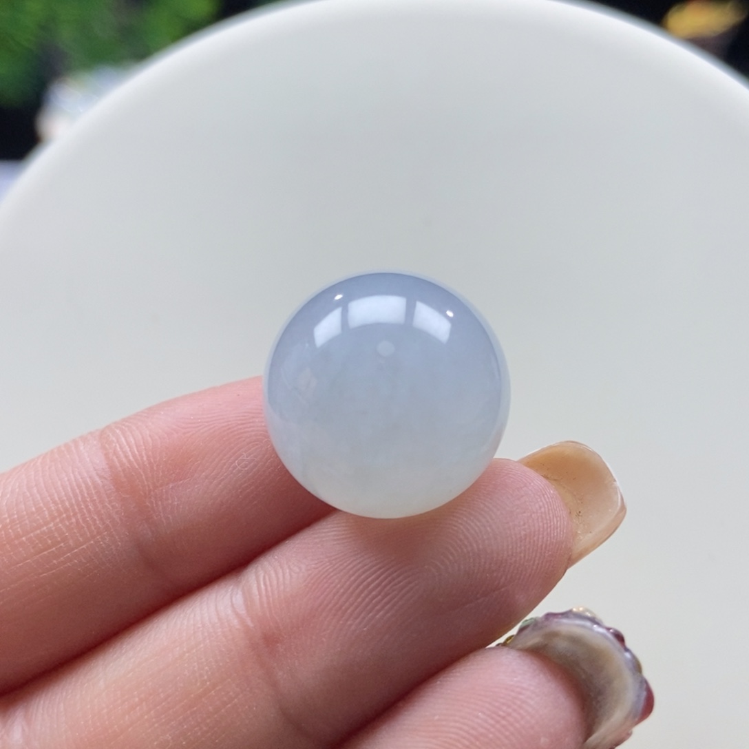 翡翠颈饰未镶嵌翡翠冰白大珠卡18