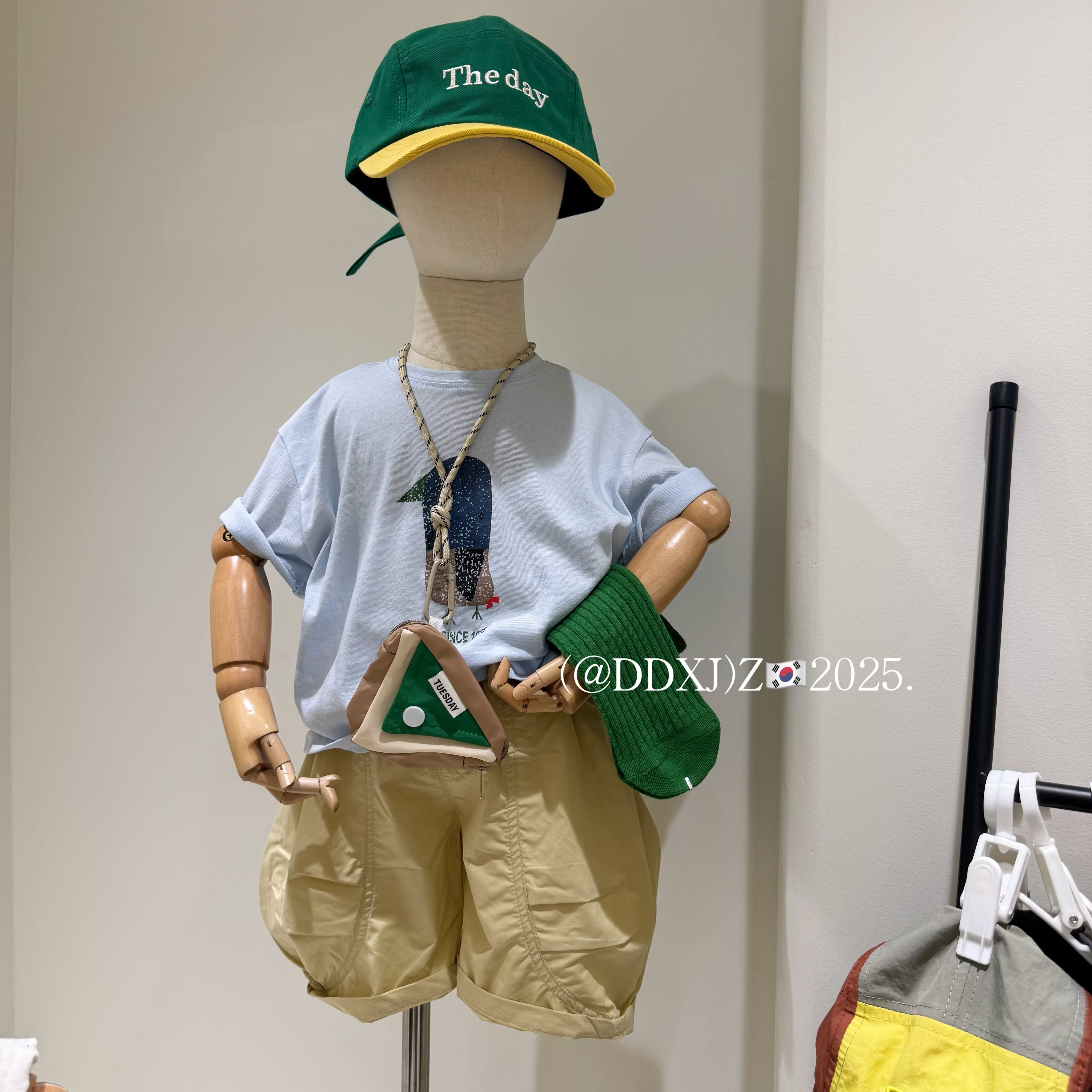 【滚滚家】夏季无性别穿搭 原创印花小鸟短袖套头雪花棉T恤 25077