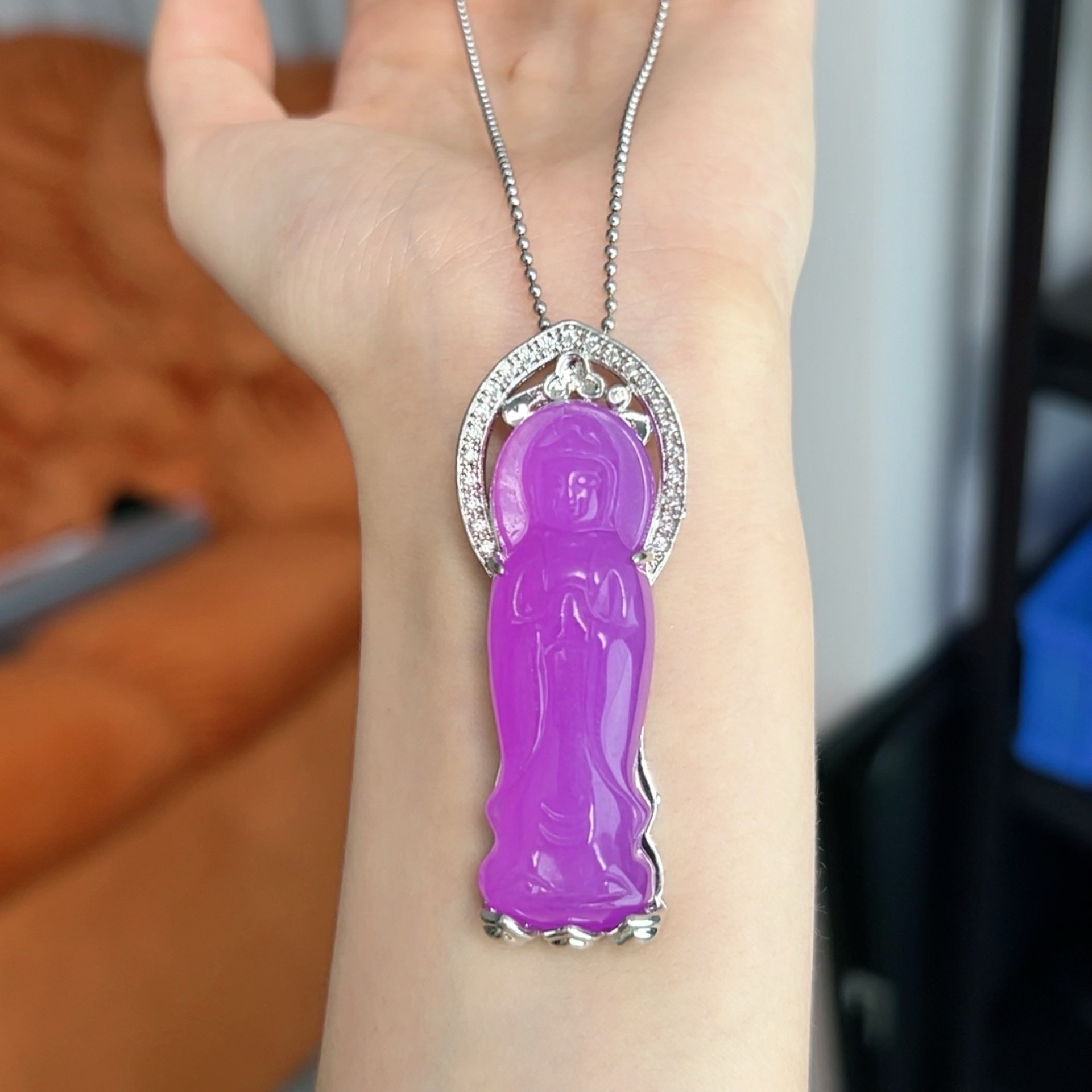 铜合金锆石吊坠 时尚紫立佛吊坠