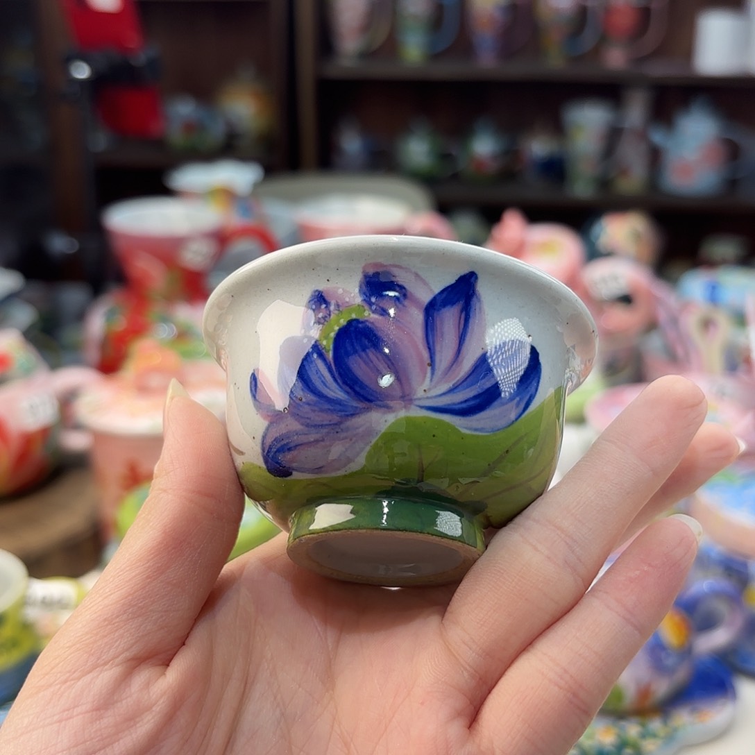 瓷片景德镇手绘高温釉下彩陶瓷茶具