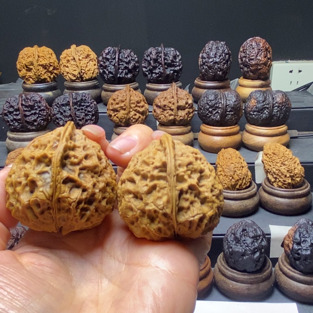 吊坠文玩核桃大红袍43