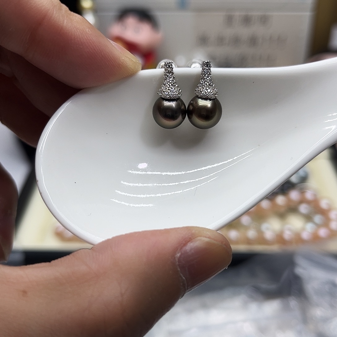 耳饰海水珍珠银S925镶嵌