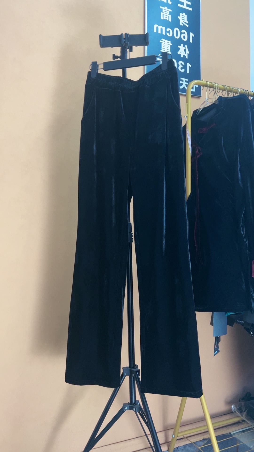 【家美】休闲女士百搭时尚设计师丝绒阔腿裤【108】