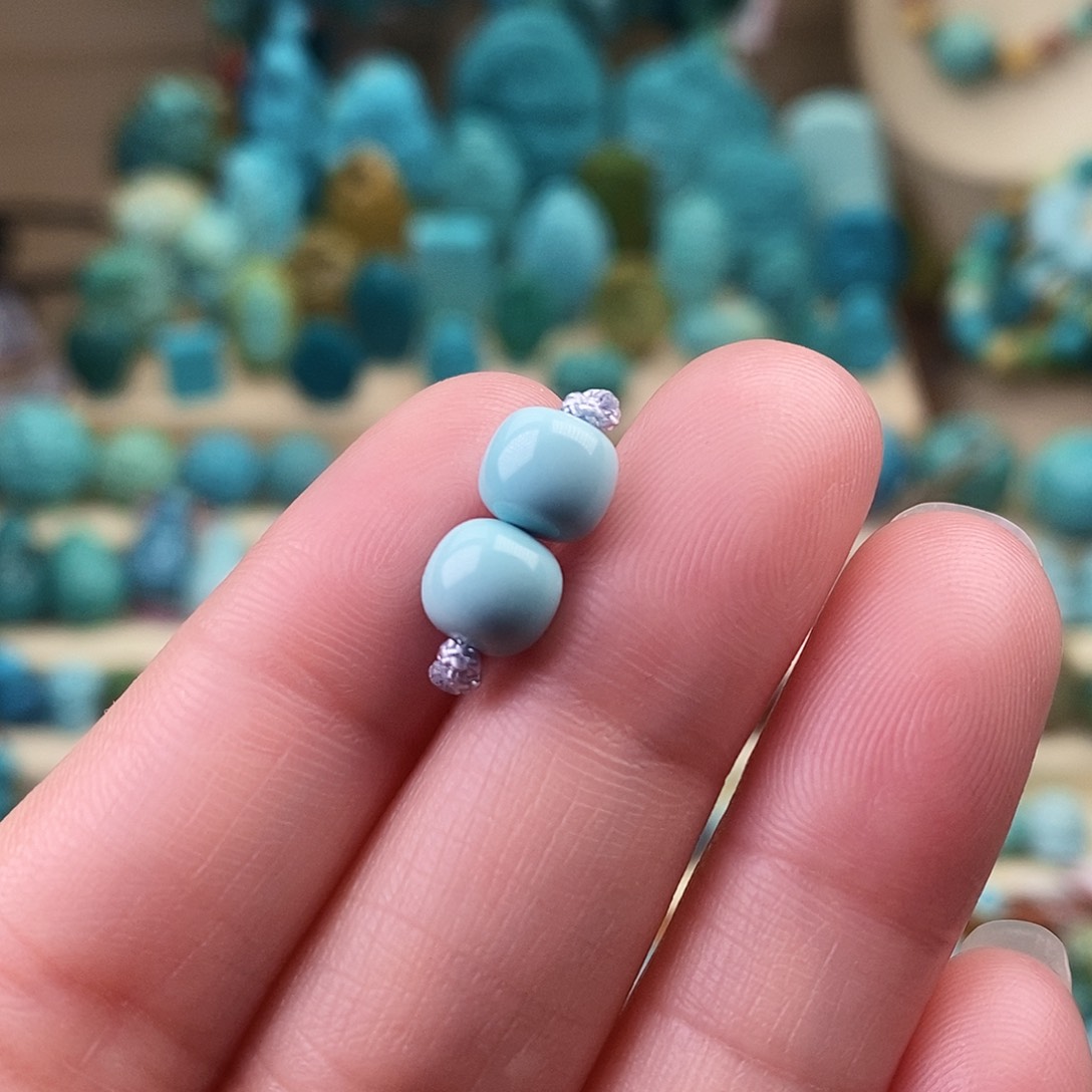 绿松石珠宝奇石未镶嵌6.8mm