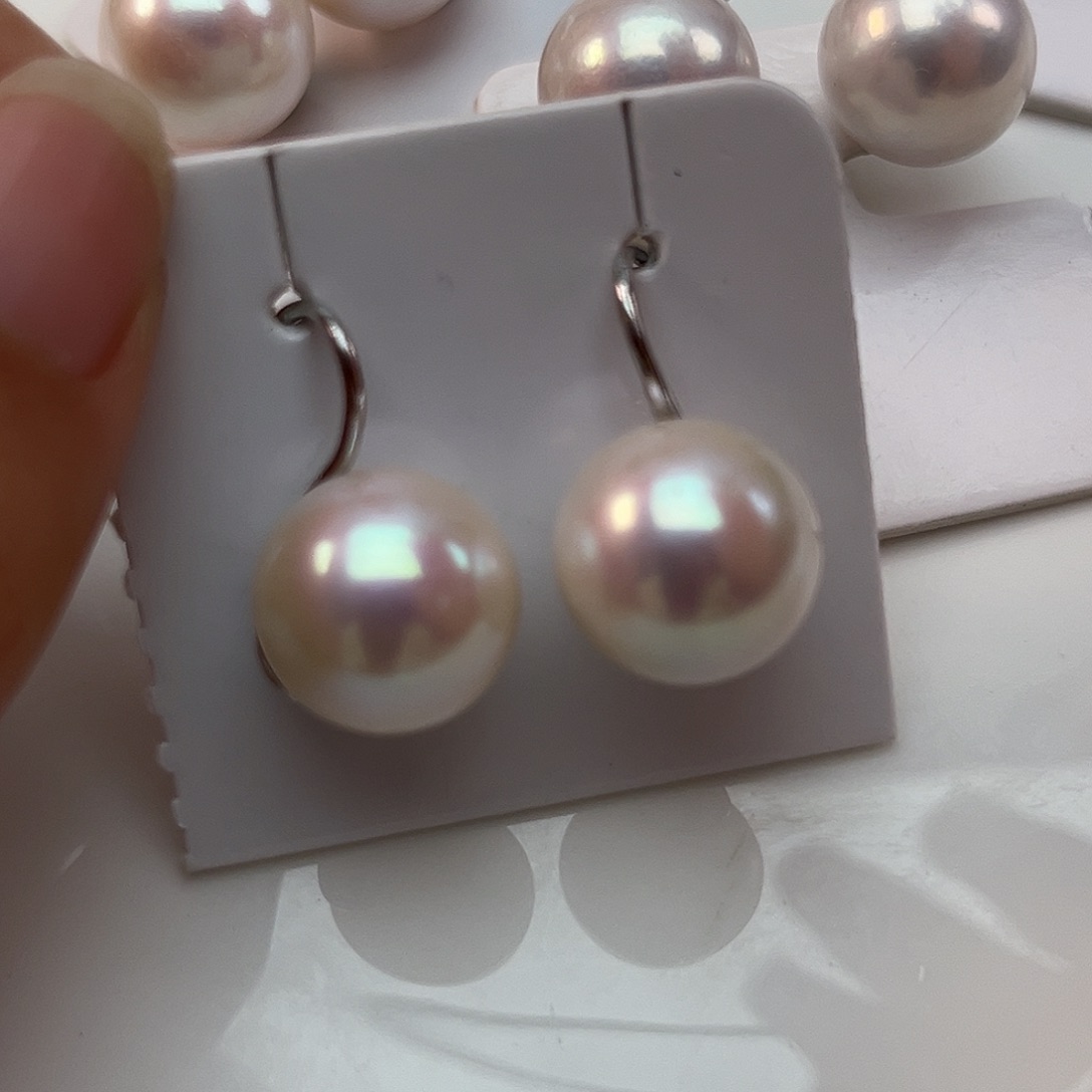 银S925镶嵌耳饰淡水珍珠