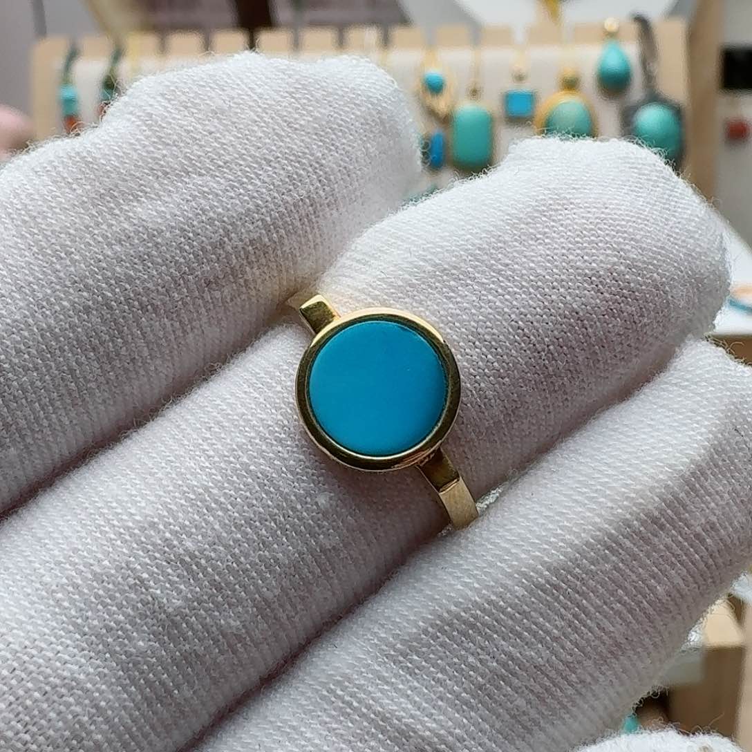 绿松石珠宝奇石18K金镶嵌