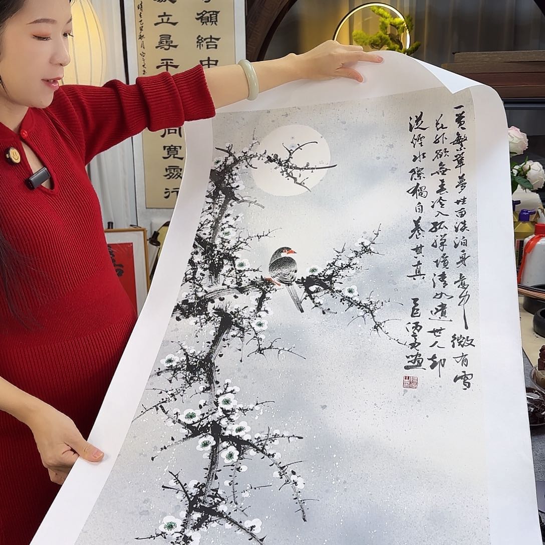 国画伊人阳亮梅花国画
