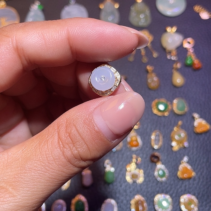 翡翠银S925镶嵌颈饰