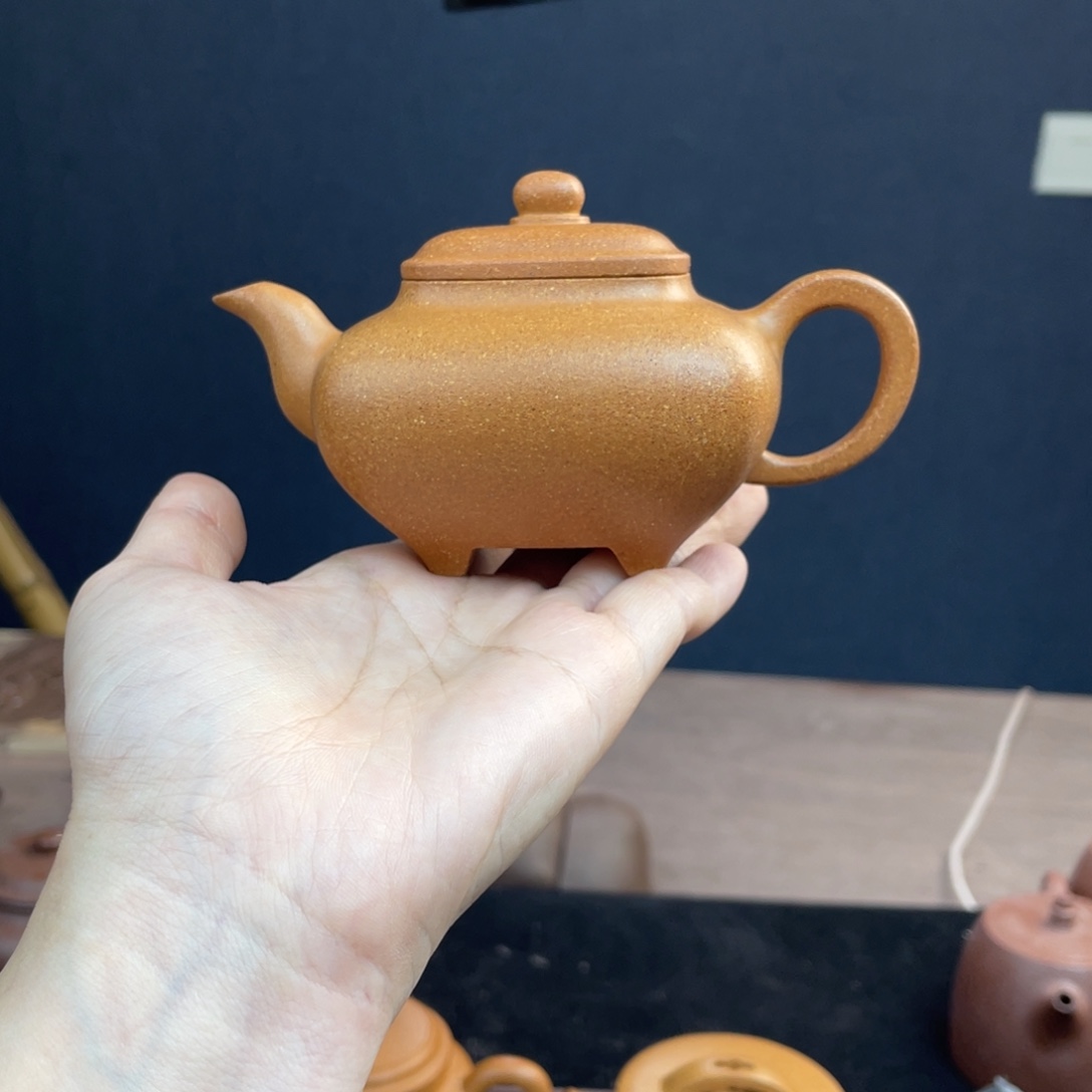 紫砂茶壶半手工老宕口黄金段传炉180cc