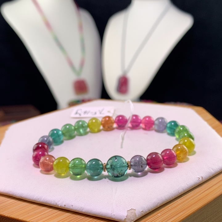 双色碧玺手链未镶嵌