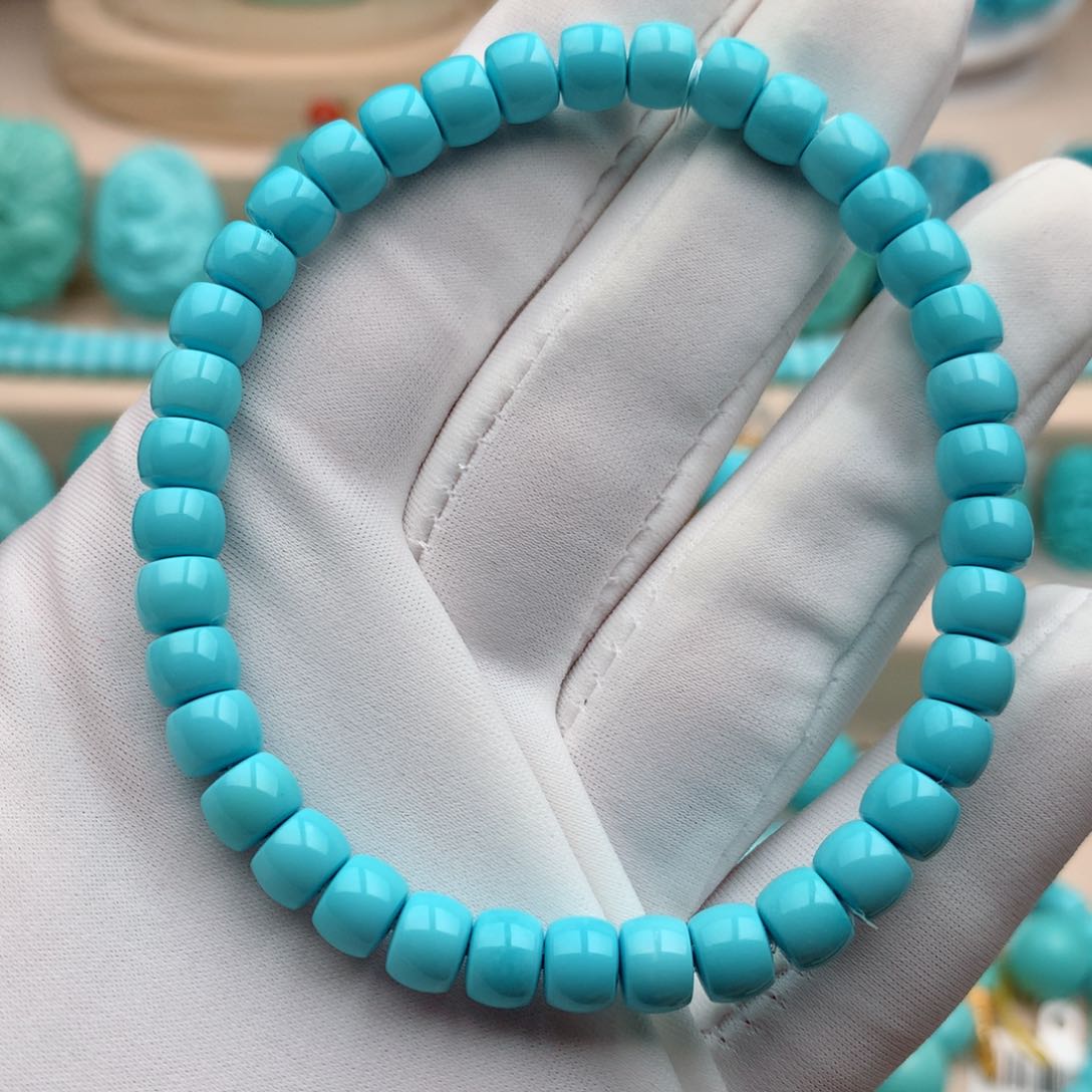 绿松石珠宝奇石未镶嵌6.3mm