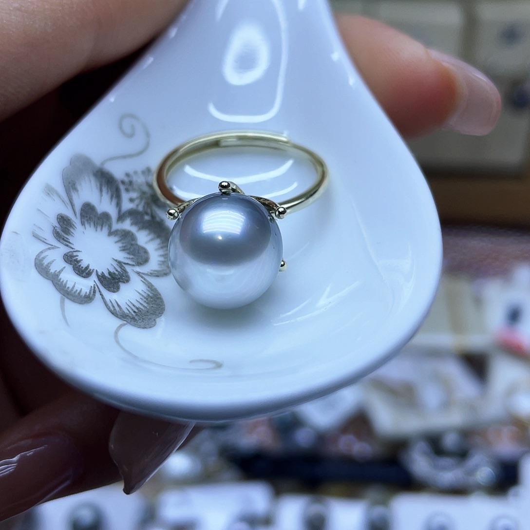 海水珍珠戒指银S925镶嵌