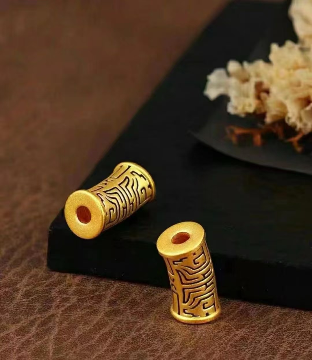 男士寻潮饕餮图腾转运珠足金黄金吊坠送男友礼物荟华楼