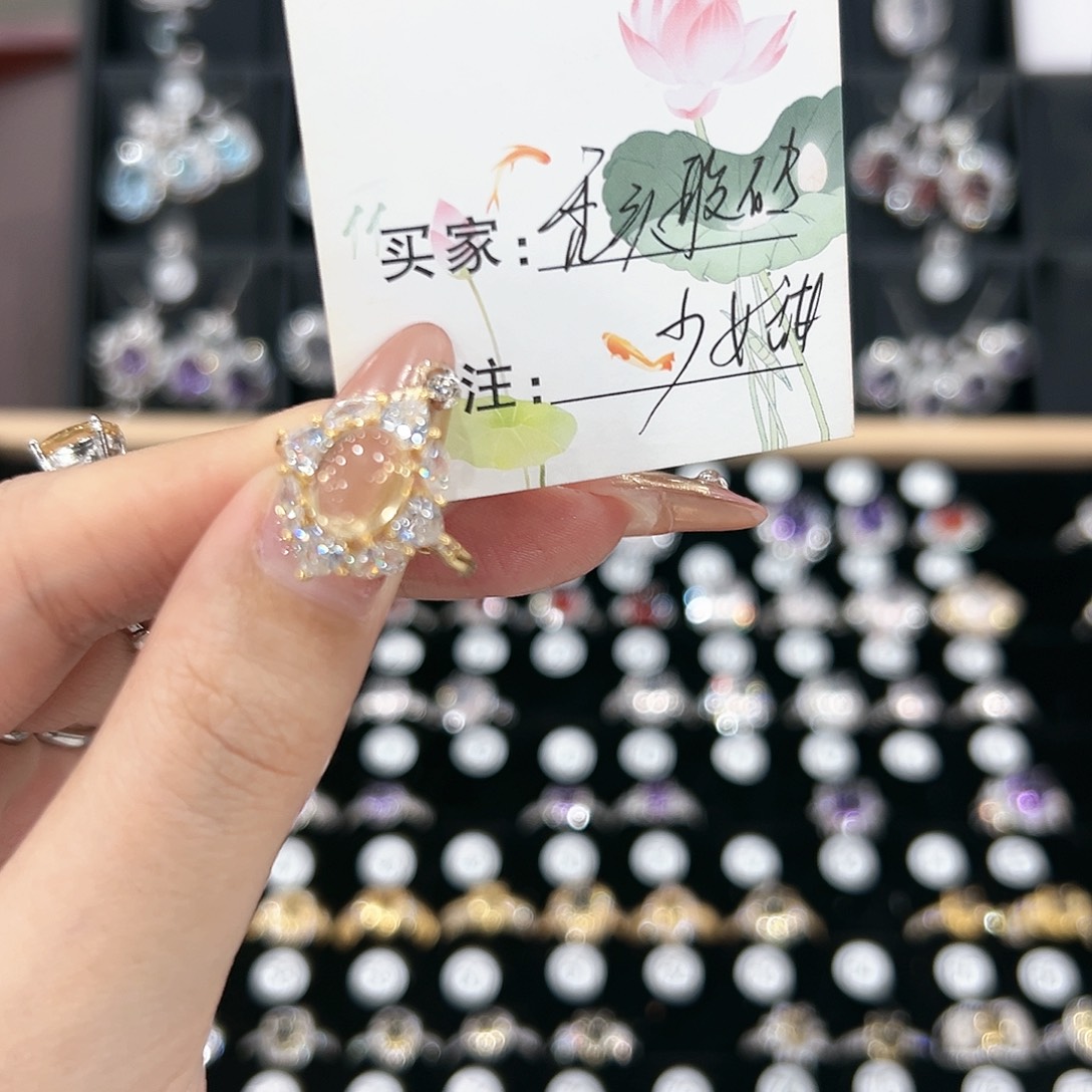黄晶戒指银S925镶嵌戒指