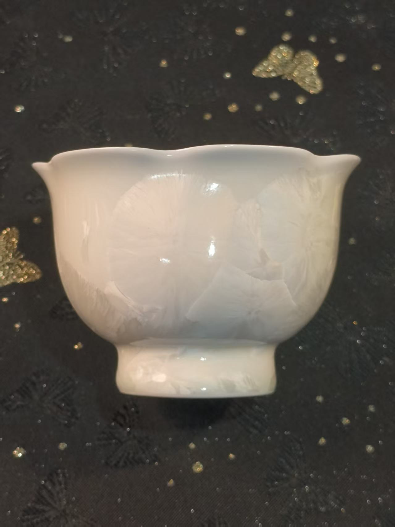 结晶釉花型杯五种颜色任意选择