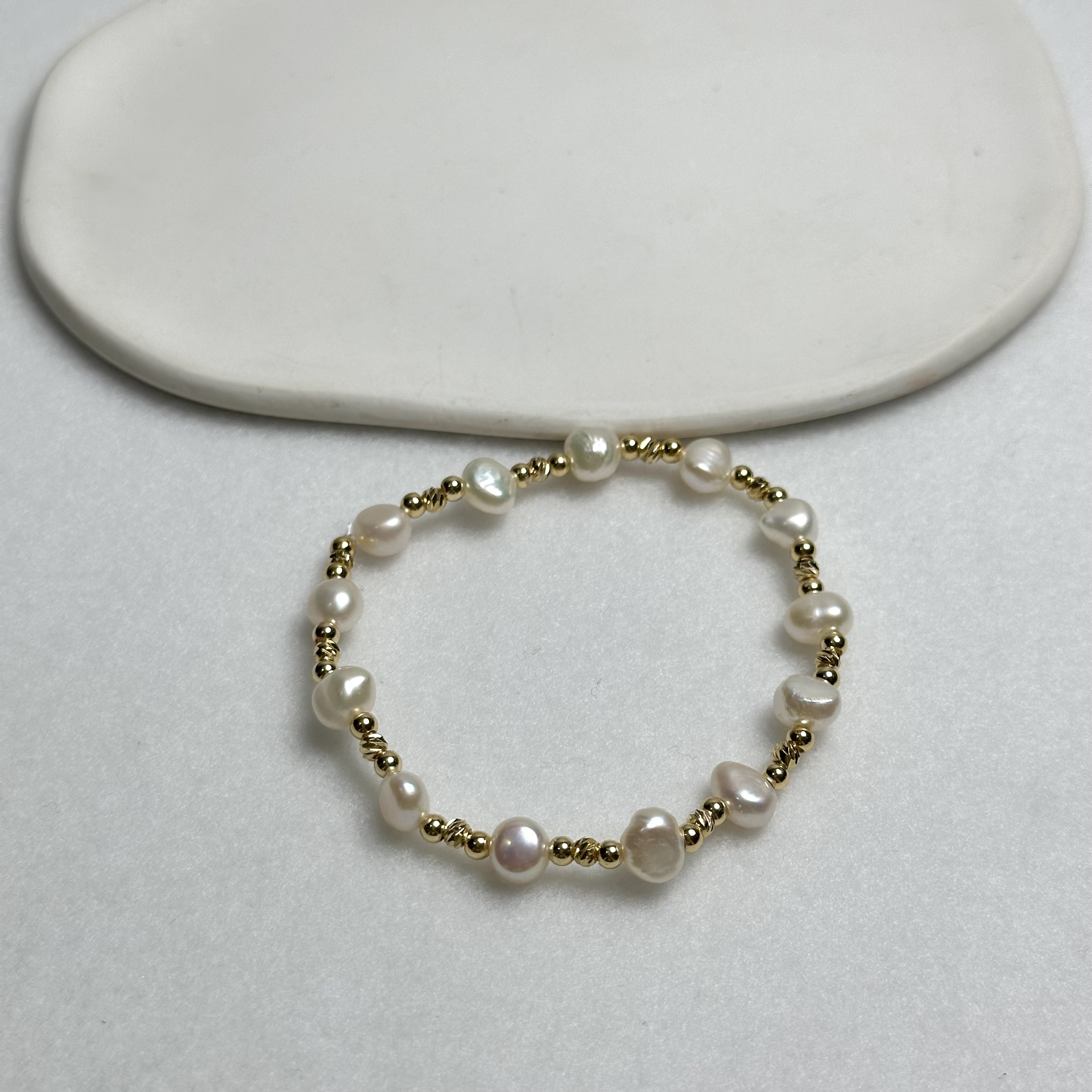 【浮光】天然淡水巴洛克珍珠手链白色气质时尚