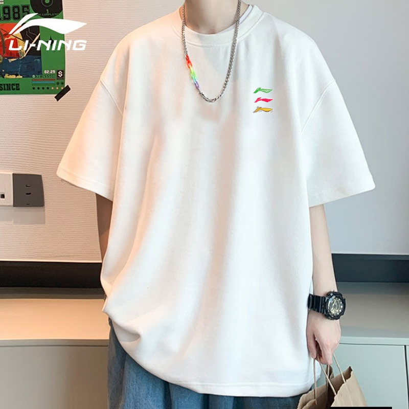 李宁短袖T恤男女2025夏季新款三标情侣潮流百搭圆领宽松运动半袖