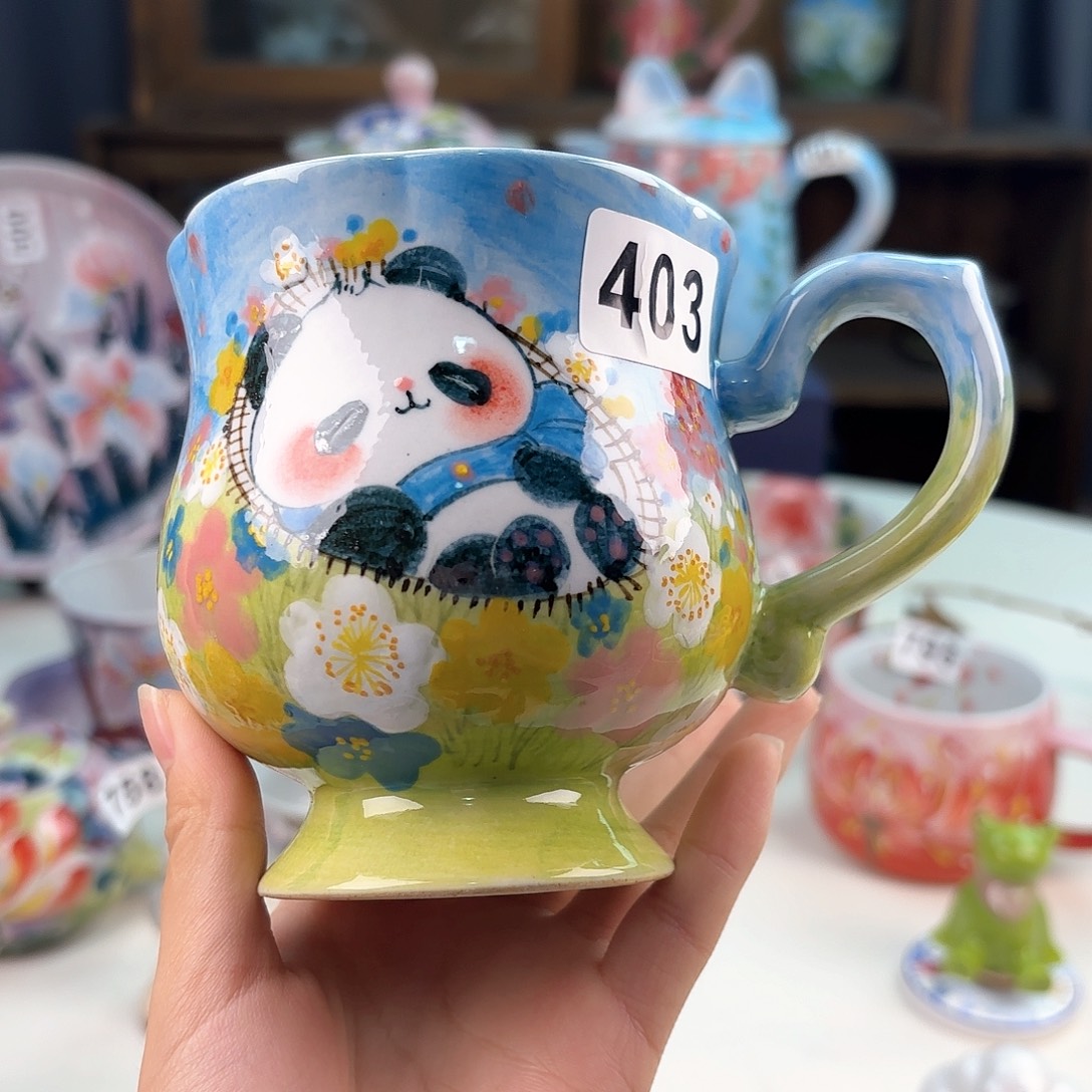 开***克景德镇手绘高温釉下彩陶瓷茶具