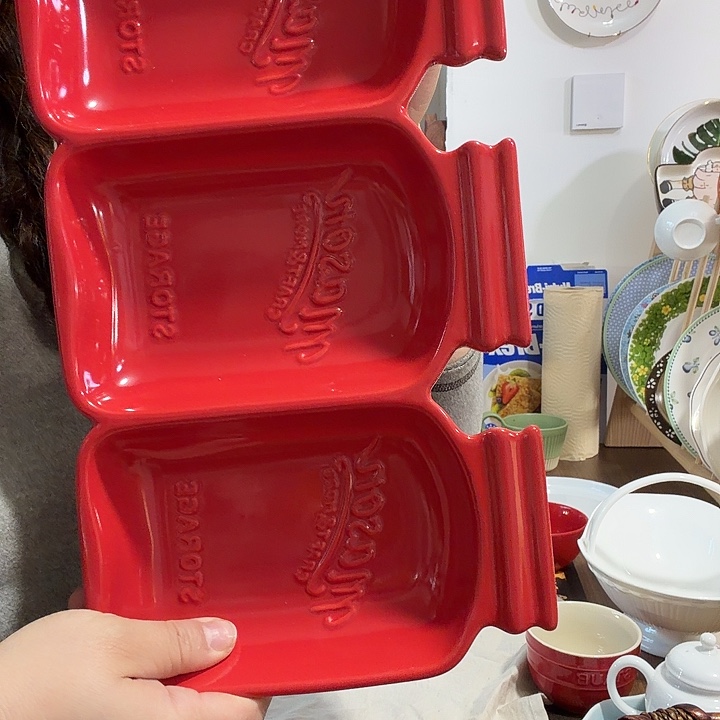 外贸三连可乐盘子微瑕