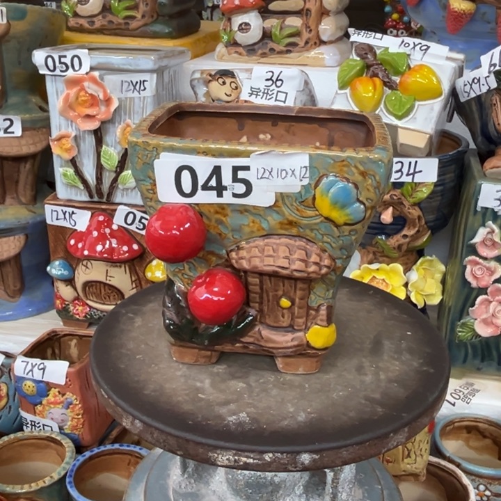 紫砂花盆粗陶材质多肉花盆