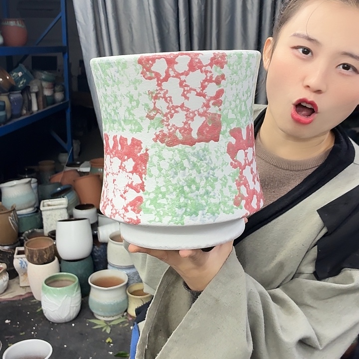 19×22 -粗陶花盆有孔-买买买