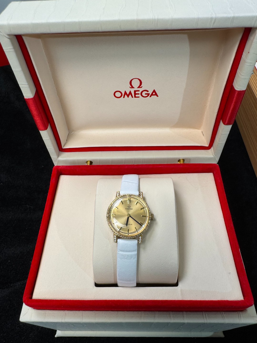 95新 Omega/欧米茄 23mm手动机械JM4128后盘钻日内瓦系列名表X
