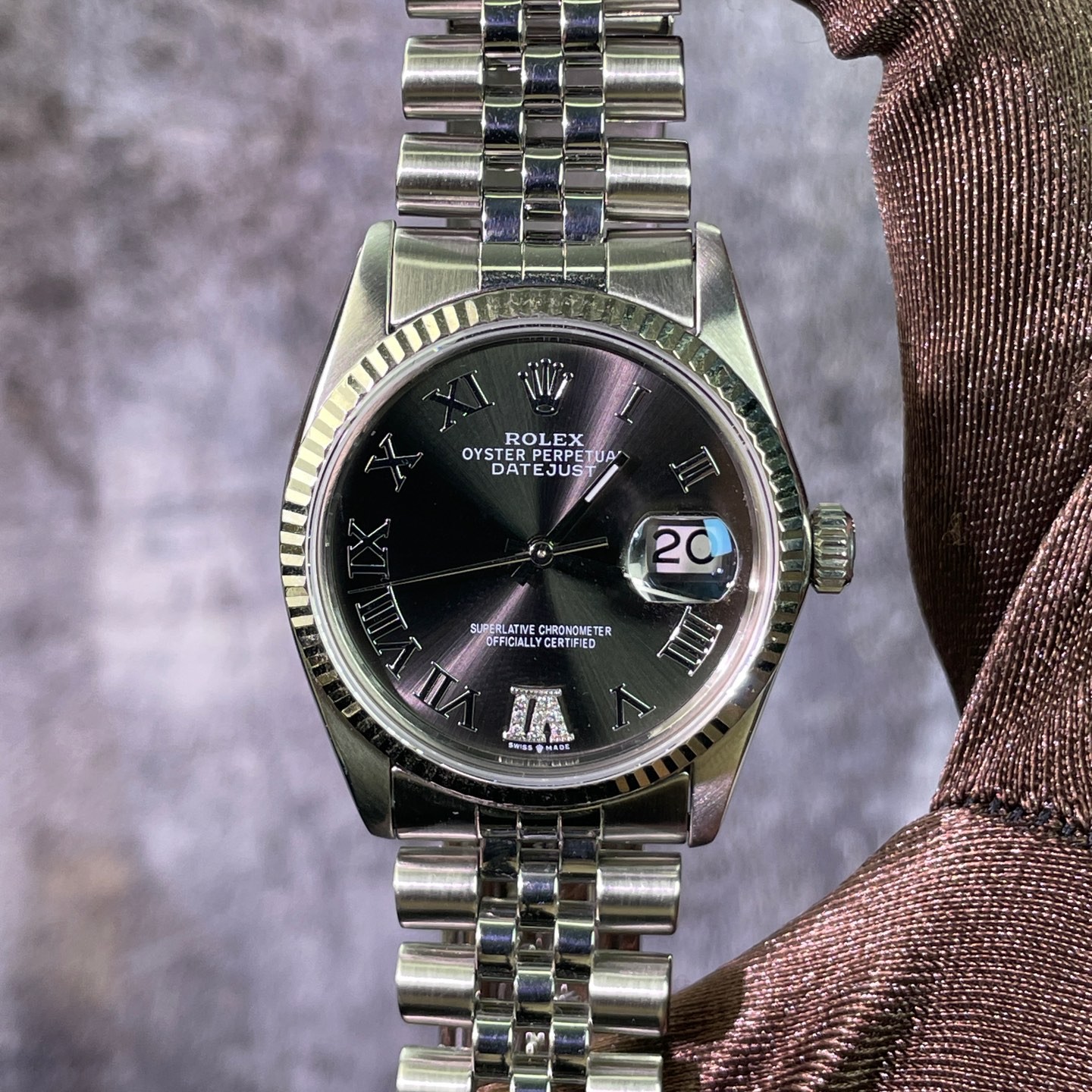 99新 Rolex/劳力士 日志系列-自动机械-水泥灰-36mm
