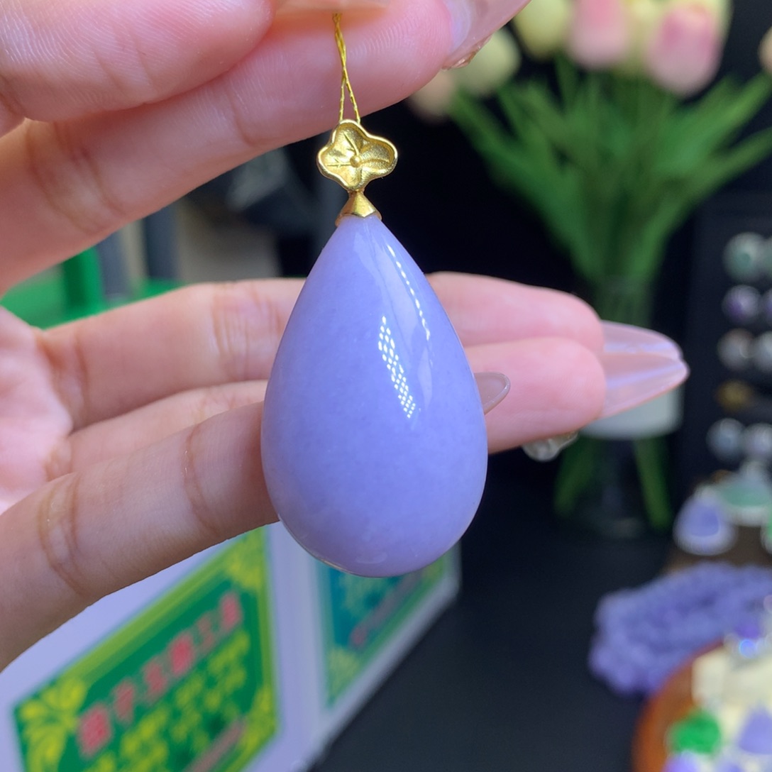 翡翠颈饰18K金镶嵌天然