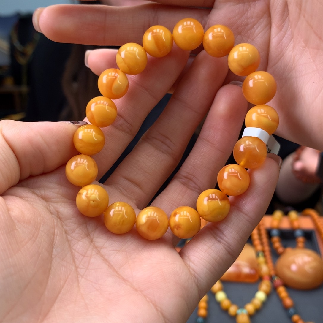 蜜蜡手串未镶嵌天然