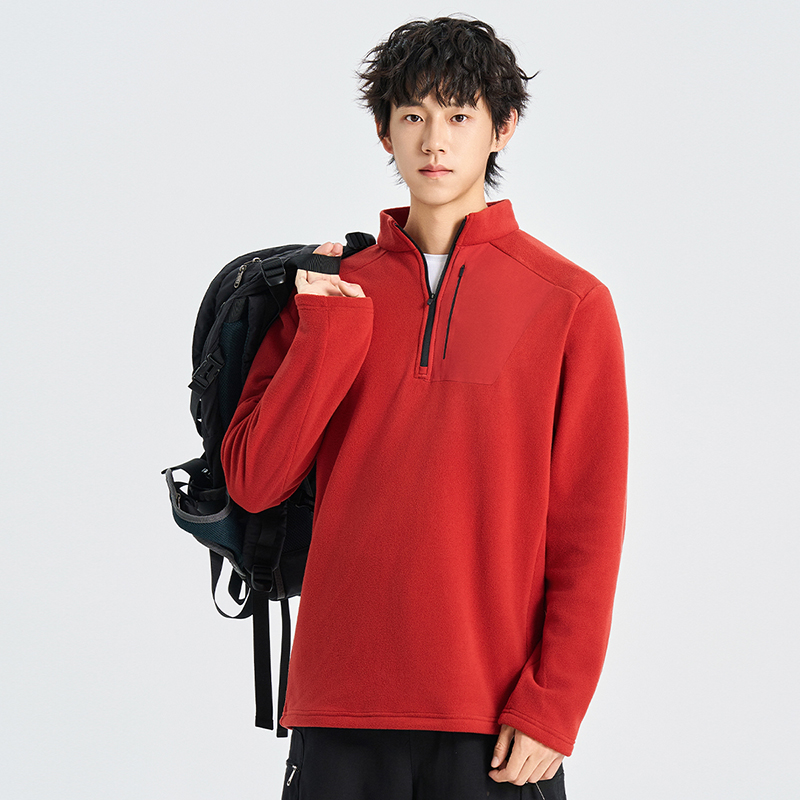 秋冬季新款中领高弹聚热绒卫衣男户外休闲上衣--88D33