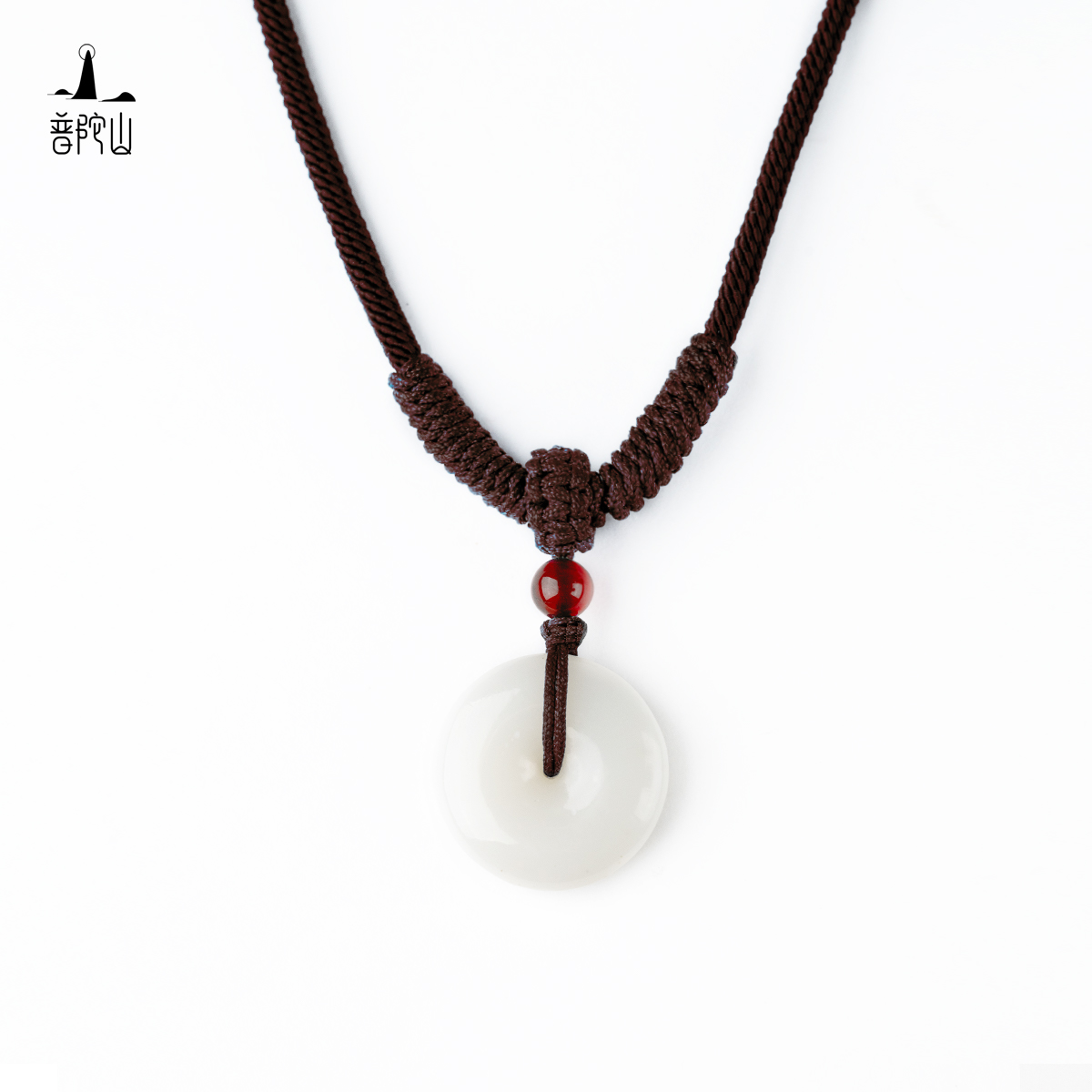 普陀山【满月承欢】大童成人家庭款天然和田玉平安扣纯手工国风项链