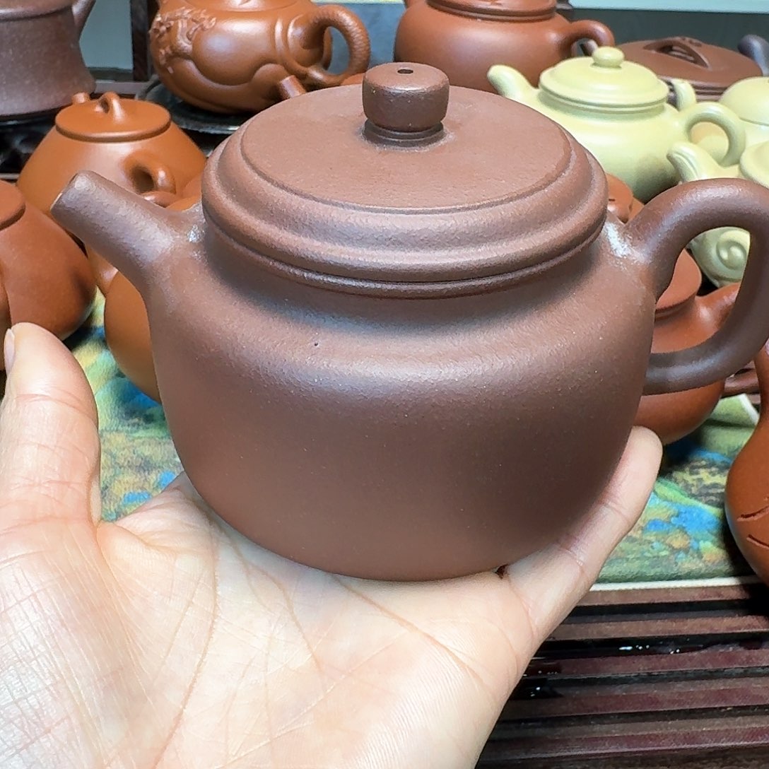 紫砂茶壶底槽清半手工
