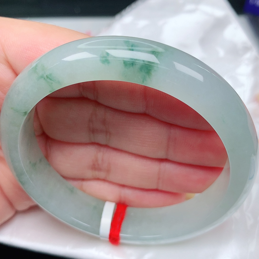 未镶嵌手镯翡翠49冰胶飘花