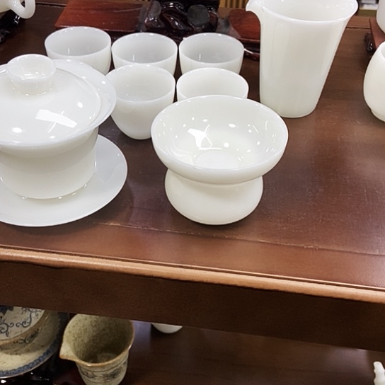 璞玉马蹄盖碗9头装