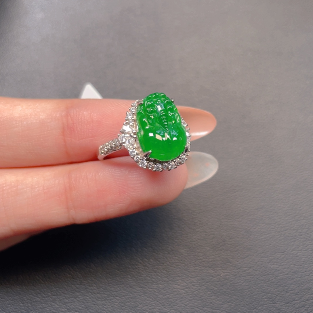 翡翠银S925镶嵌吊坠(不含链)