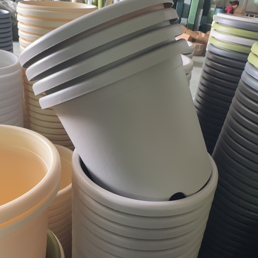 树脂四季盆4#无拖灰白微瑕8