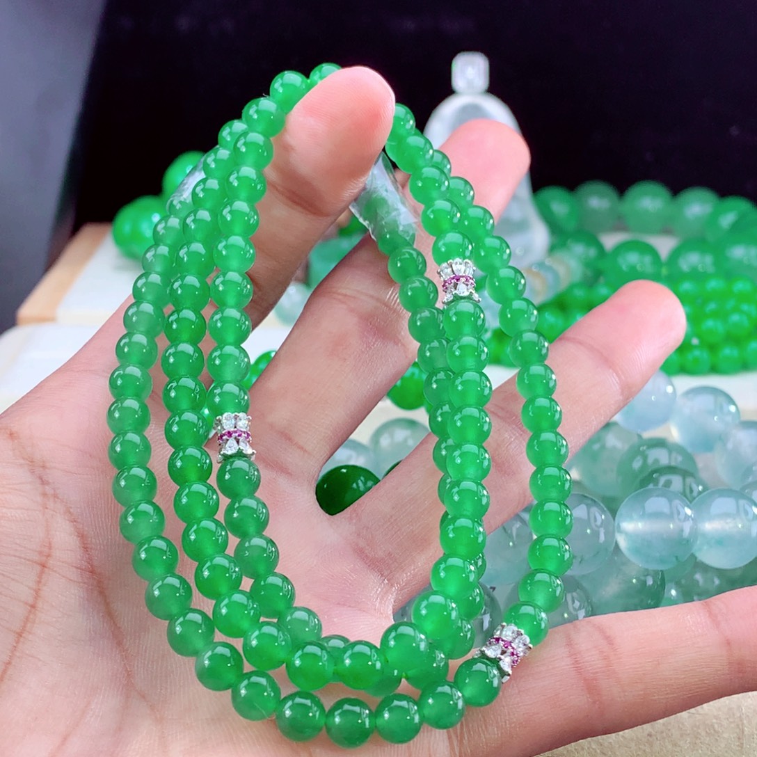 翡翠未镶嵌手链天然缅甸