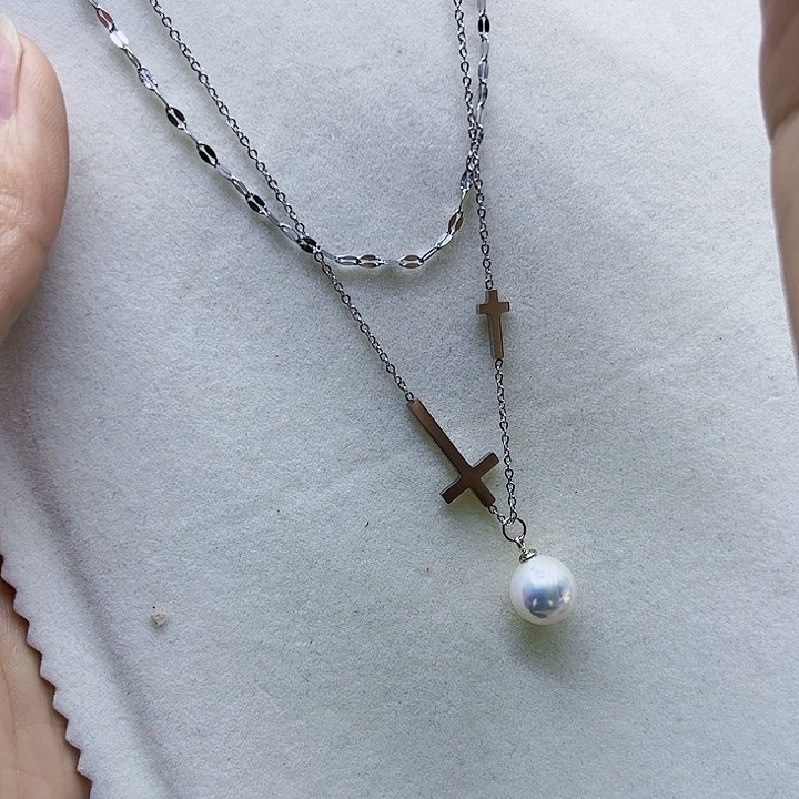 淡水珍珠胸饰银S925镶嵌