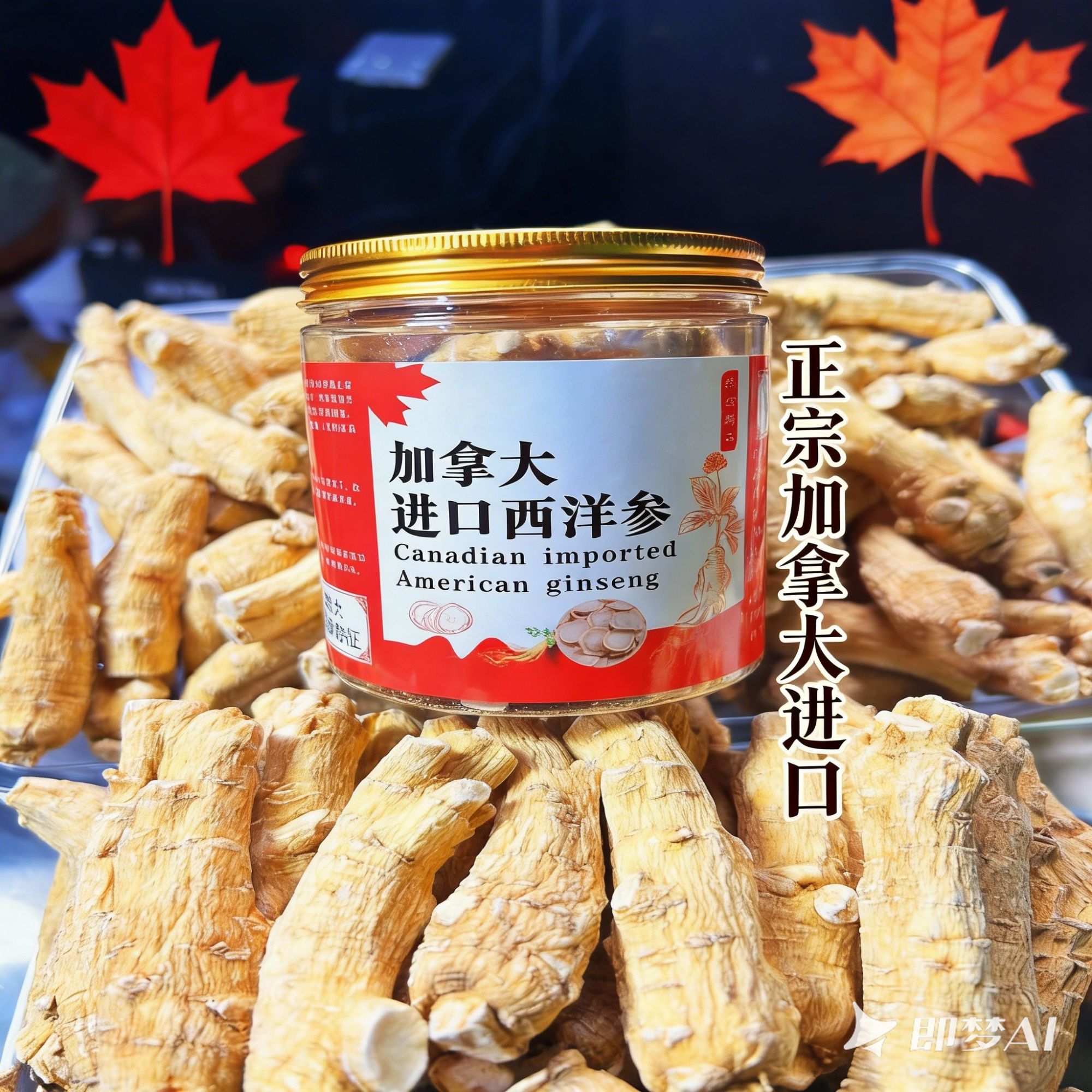 加拿大5年西洋参无硫西洋参片可搭配枸杞黄芪泡水喝滋补营养