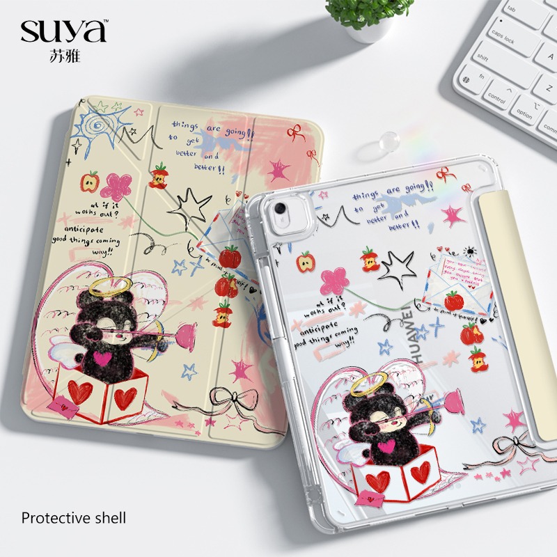 苏雅【适用华为】涂鸦小熊matepad11.5s平板保护壳pro12寸10磁吸套