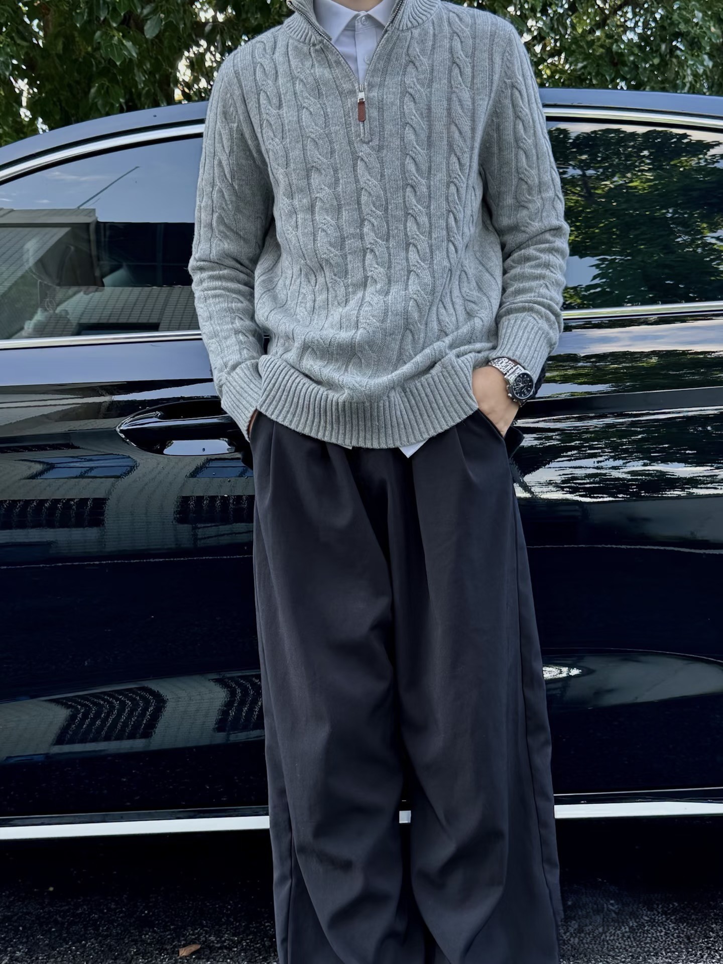 【小马家专属】香港制造-老钱风半拉链羊毛针织衫-男女同款