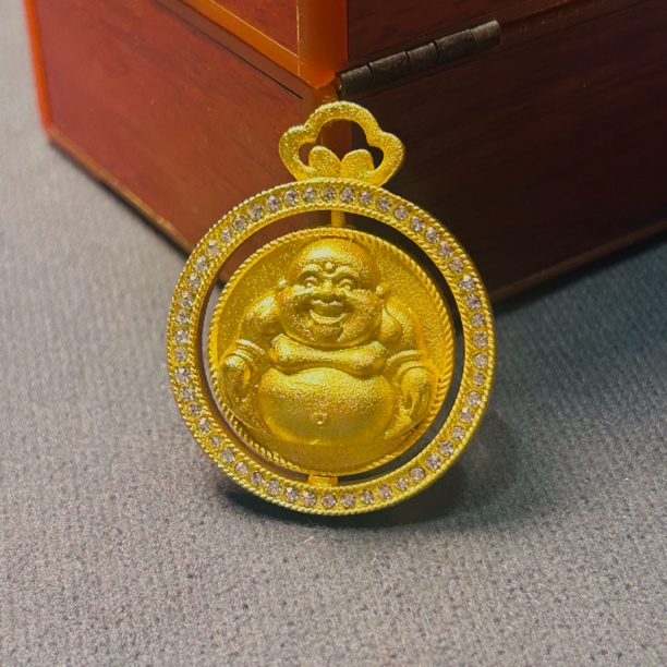 （正价补贴）时来运转可旋转弥勒佛配玉石吊坠