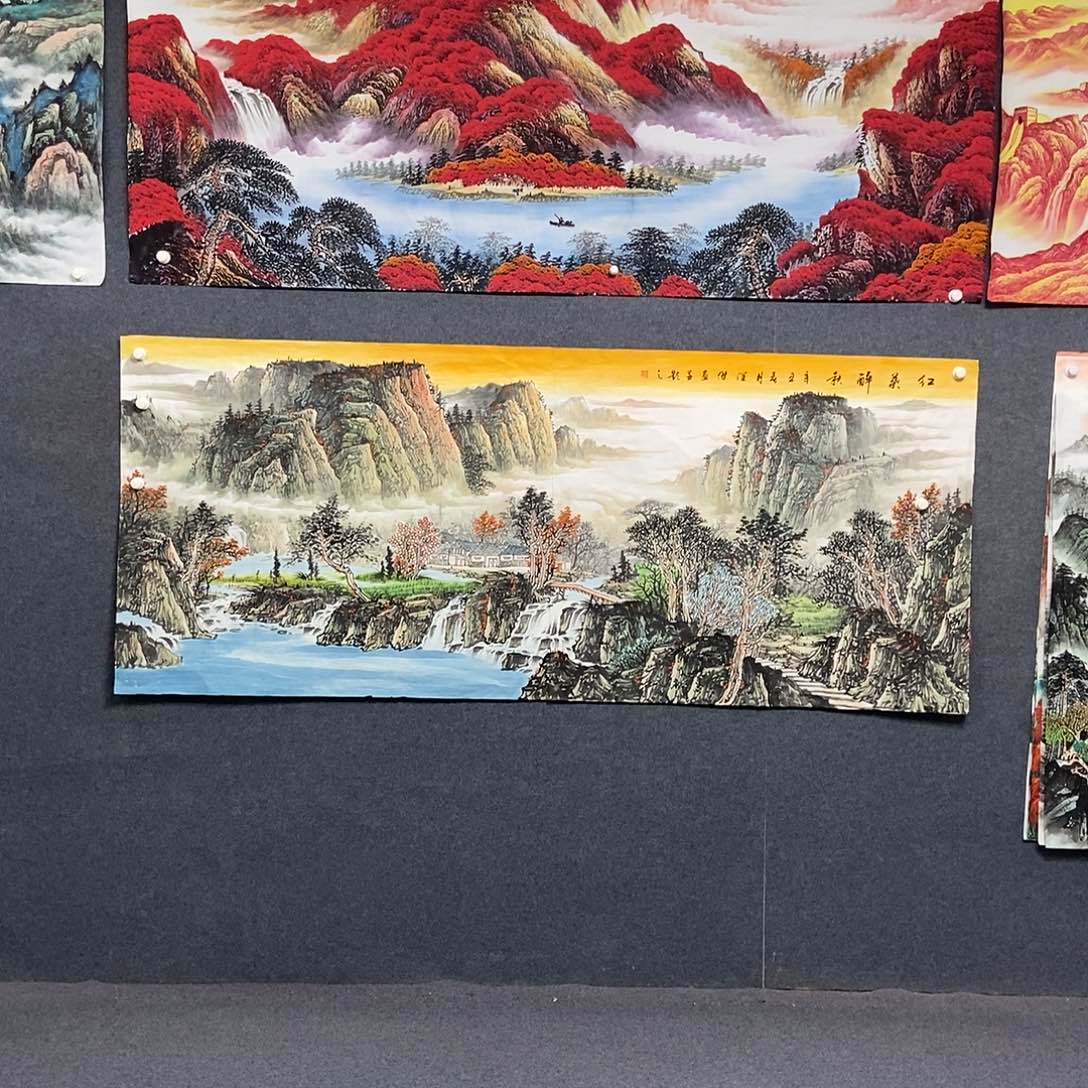 国画小八尺山水一副