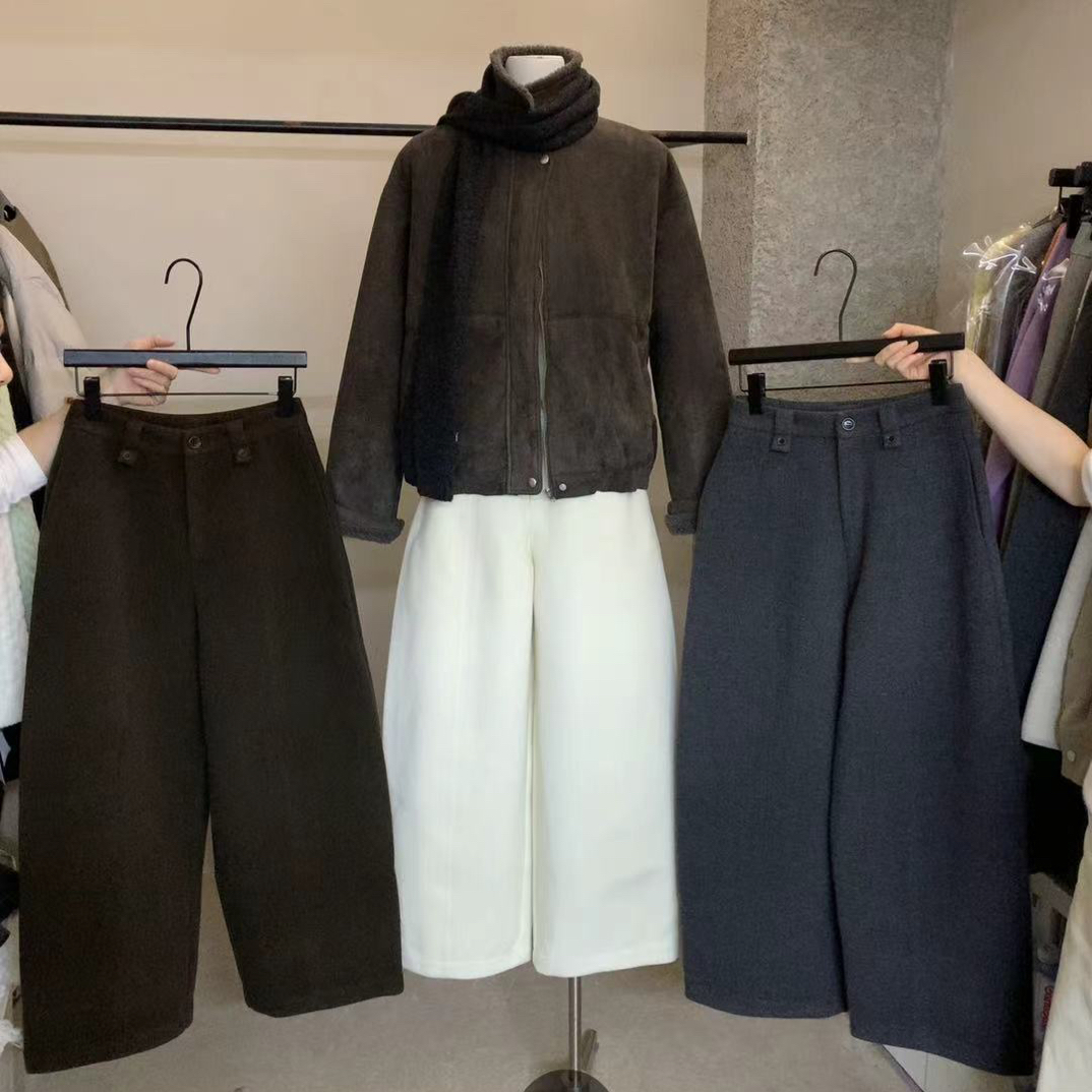abow@83072 韩系简约百搭阔腿休闲裤 12-4