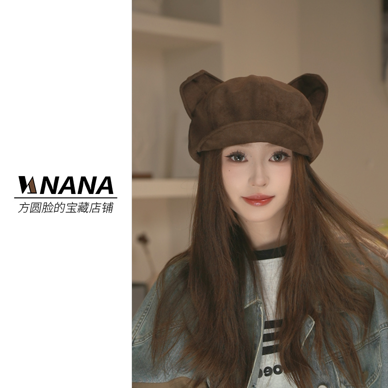 原创设计 六种戴法 百搭猫耳贝雷帽帽子宝藏显脸小贝雷帽鸭舌帽女