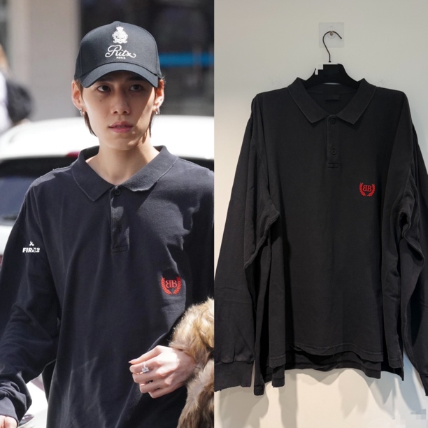 自主品牌 定制面料颜色麦穗刺绣洗水破坏宽松型男女同款POLO长袖